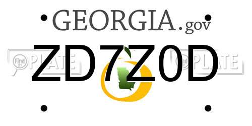 ZD7Z0D Georgia License Plate