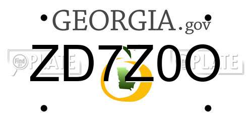 ZD7Z0O Georgia License Plate