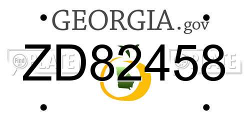 ZD82458 Georgia License Plate