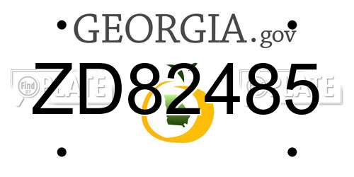 ZD82485 Georgia License Plate