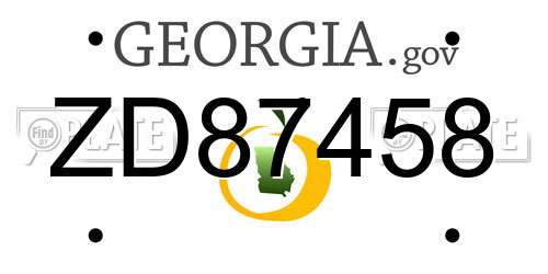 ZD87458 Georgia License Plate