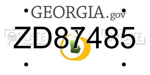 ZD87485 Georgia License Plate