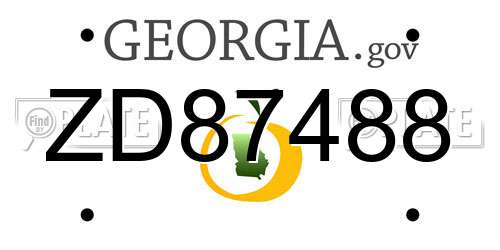 ZD87488 Georgia License Plate