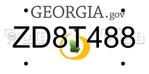 ZD8T488 Georgia License Plate
