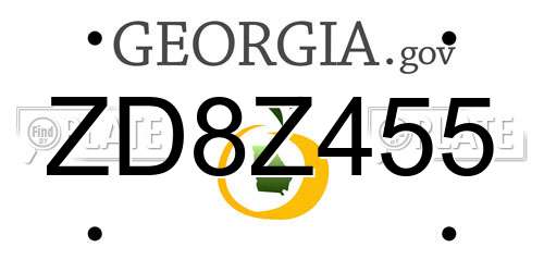 ZD8Z455 Georgia License Plate