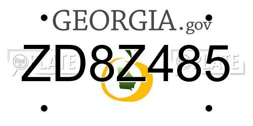 ZD8Z485 Georgia License Plate