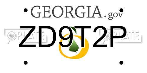 ZD9T2P Georgia License Plate