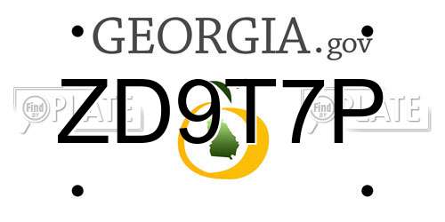 ZD9T7P Georgia License Plate
