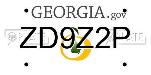 ZD9Z2P Georgia License Plate