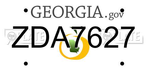 ZDA7627 Georgia License Plate