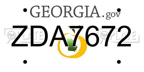 ZDA7672 Georgia License Plate