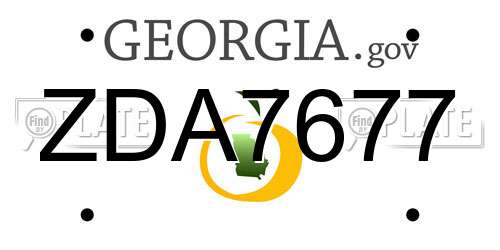 ZDA7677 Georgia License Plate