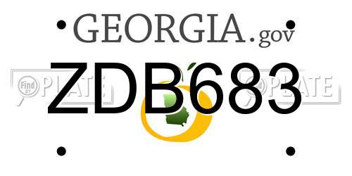 ZDB683 Georgia License Plate
