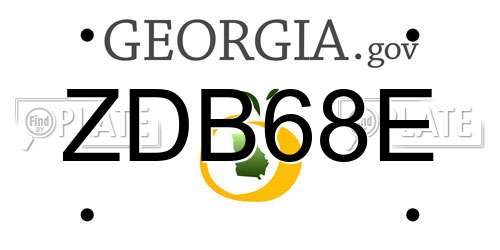 ZDB68E Georgia License Plate