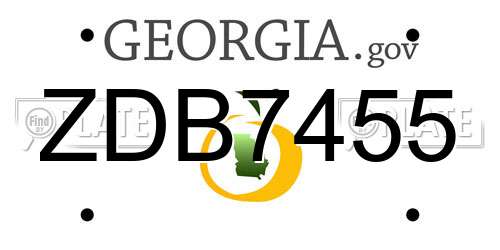 ZDB7455 Georgia License Plate