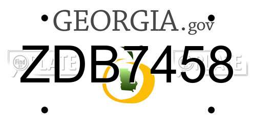 ZDB7458 Georgia License Plate