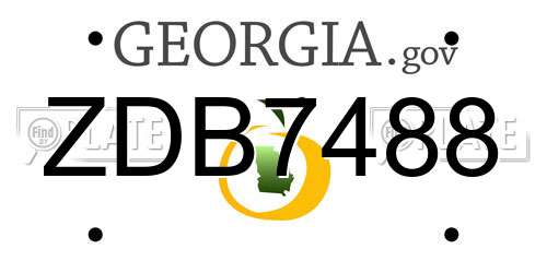 ZDB7488 Georgia License Plate