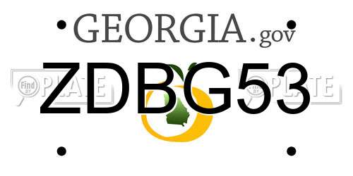 ZDBG53 Georgia License Plate