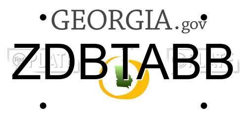 ZDBTABB Georgia License Plate