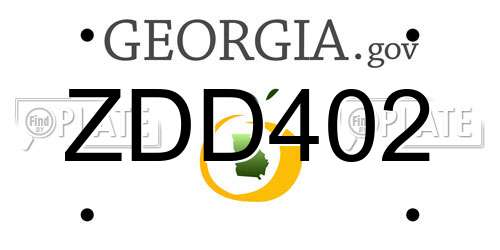 ZDD402 Georgia License Plate