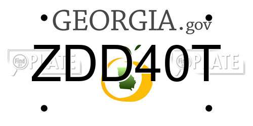 ZDD40T Georgia License Plate