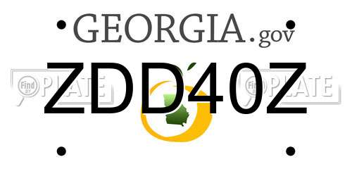 ZDD40Z Georgia License Plate