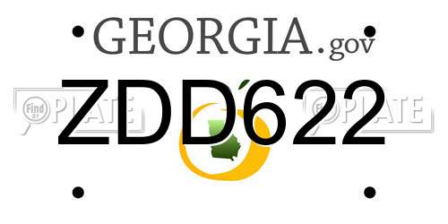 ZDD622 Georgia License Plate