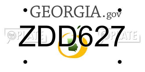 ZDD627 Georgia License Plate