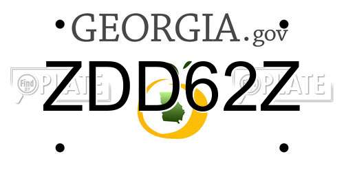 ZDD62Z Georgia License Plate