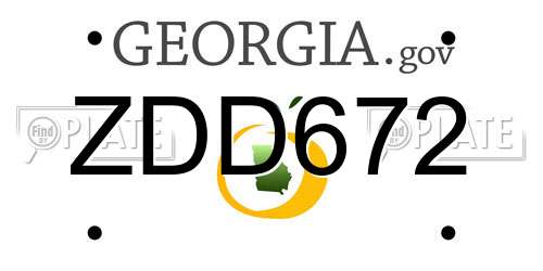 ZDD672 Georgia License Plate