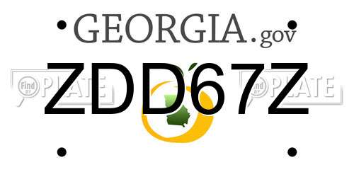 ZDD67Z Georgia License Plate