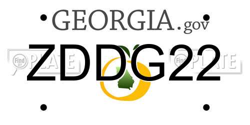 ZDDG22 Georgia License Plate