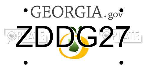 ZDDG27 Georgia License Plate