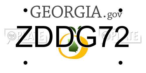ZDDG72 Georgia License Plate