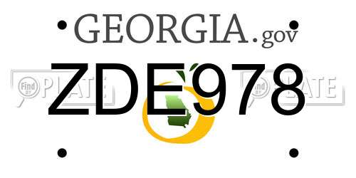 ZDE978 Georgia License Plate