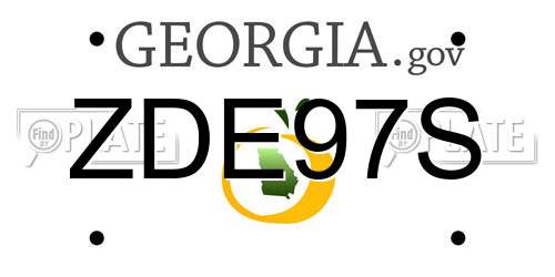 ZDE97S Georgia License Plate