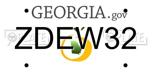 ZDEW32 Georgia License Plate