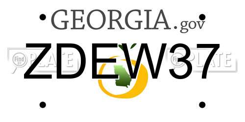 ZDEW37 Georgia License Plate