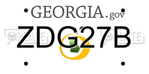 ZDG27B Georgia License Plate