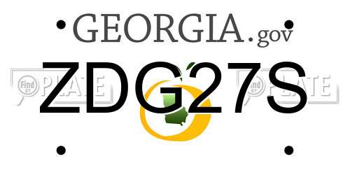 ZDG27S Georgia License Plate
