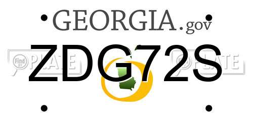 ZDG72S Georgia License Plate