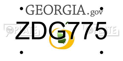 ZDG775 Georgia License Plate