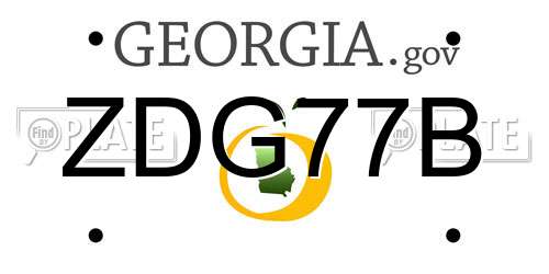 ZDG77B Georgia License Plate
