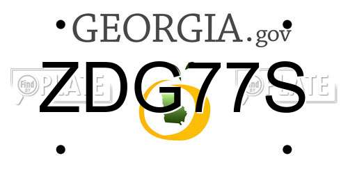 ZDG77S Georgia License Plate