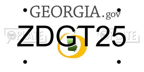 ZDGT25 Georgia License Plate