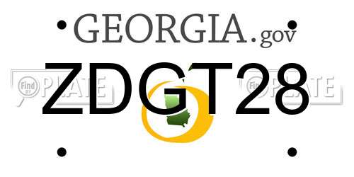 ZDGT28 Georgia License Plate