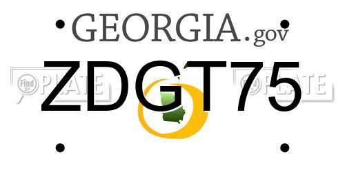 ZDGT75 Georgia License Plate