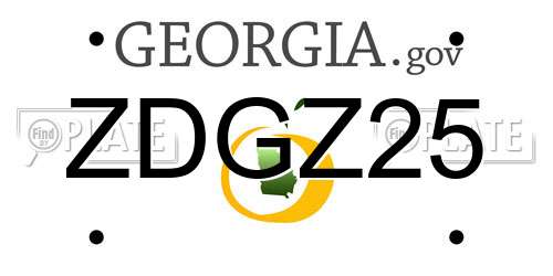 ZDGZ25 Georgia License Plate