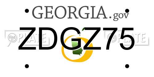 ZDGZ75 Georgia License Plate