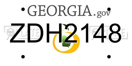 ZDH2148 Georgia License Plate